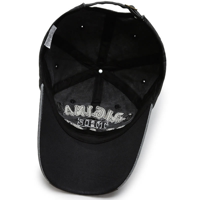 Originale schwarze Retro-Baseballkappe mit kontrastierender Buchstabenstickerei - image 4