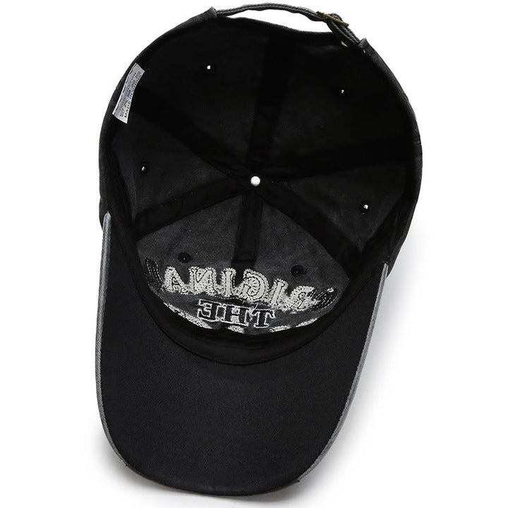 Originale schwarze Retro-Baseballkappe mit kontrastierender Buchstabenstickerei - image 4