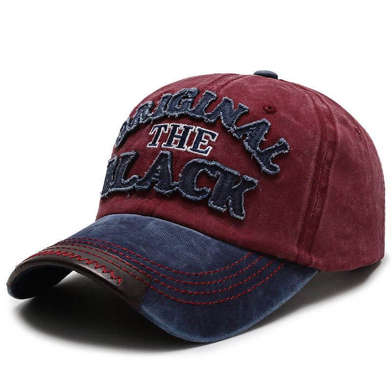 Originale schwarze Retro-Baseballkappe mit kontrastierender Buchstabenstickerei - Stil Nr. 2 - Verstellbar (22''-23 5/8'') - image 5