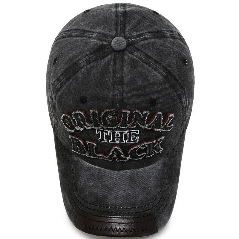 Originale schwarze Retro-Baseballkappe mit kontrastierender Buchstabenstickerei - image 3