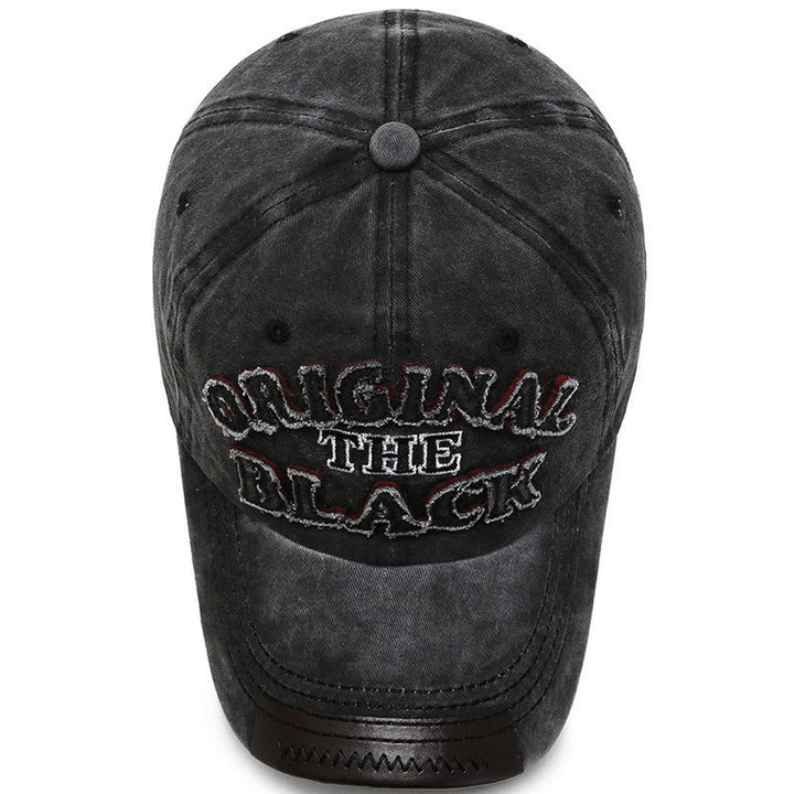 Originale schwarze Retro-Baseballkappe mit kontrastierender Buchstabenstickerei - image 3