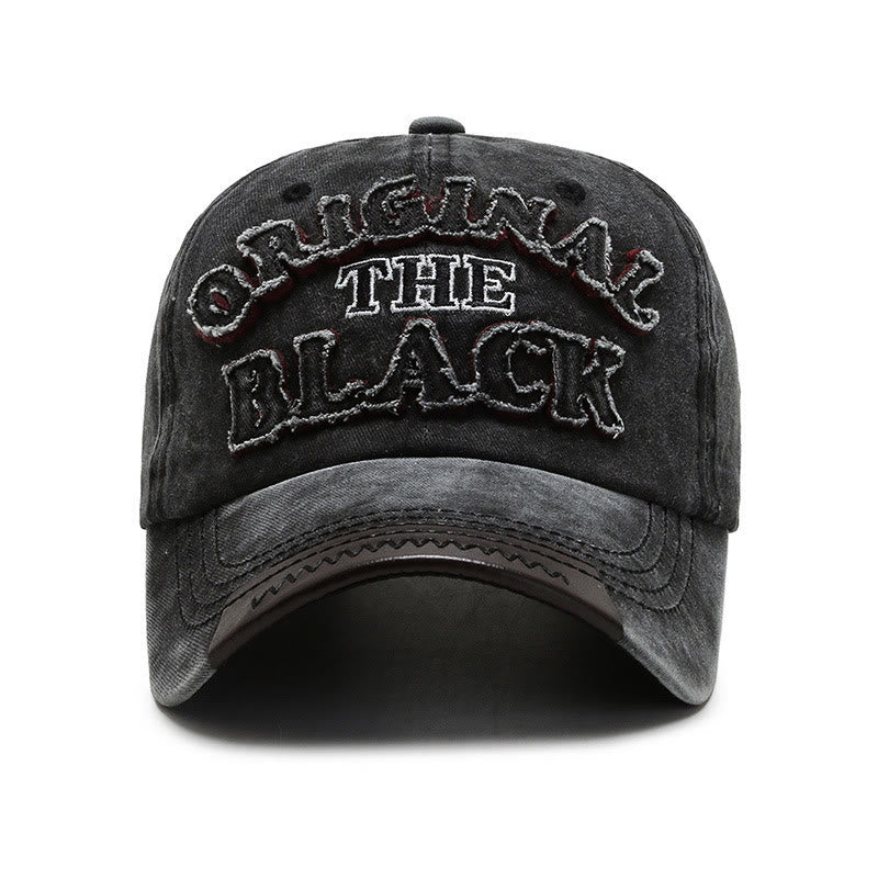 Originale schwarze Retro-Baseballkappe mit kontrastierender Buchstabenstickerei - image 2