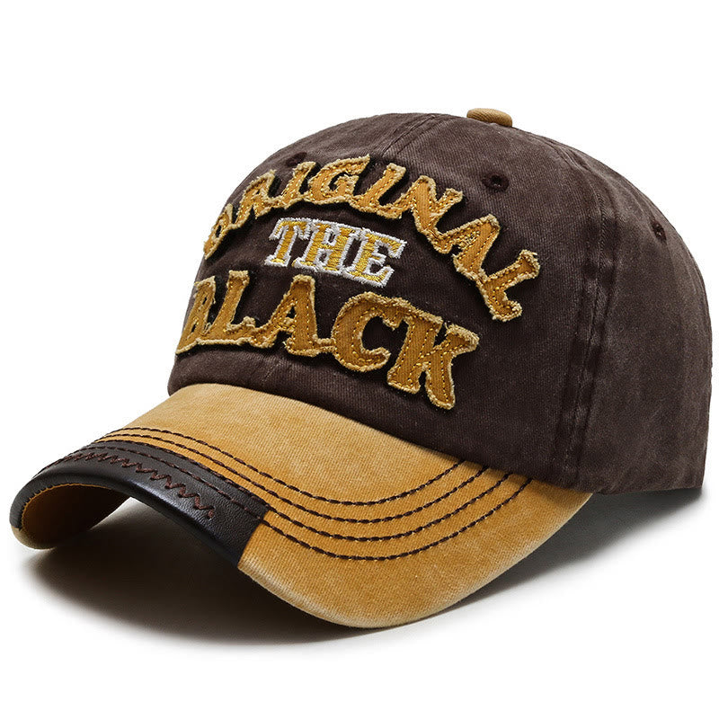 Originale schwarze Retro-Baseballkappe mit kontrastierender Buchstabenstickerei - Stil Nr. 4 - Verstellbar (22''-23 5/8'') - image 7