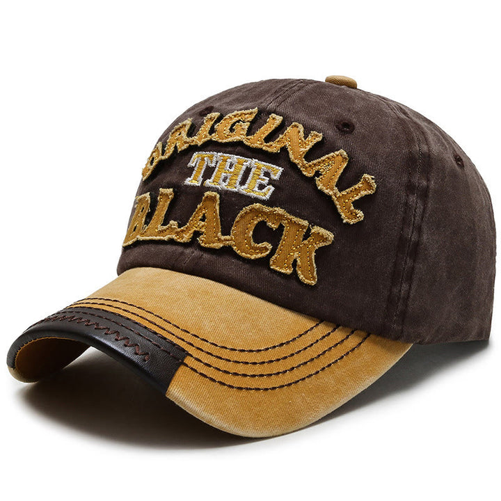 Originale schwarze Retro-Baseballkappe mit kontrastierender Buchstabenstickerei - Stil Nr. 4 - Verstellbar (22''-23 5/8'') - image 7