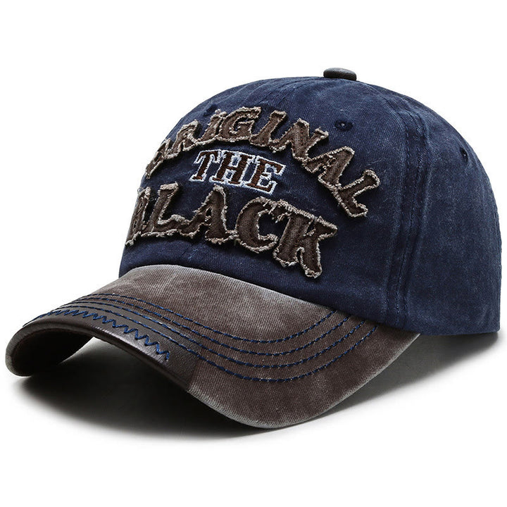 Originale schwarze Retro-Baseballkappe mit kontrastierender Buchstabenstickerei - Stil Nr. 5 - Verstellbar (22''-23 5/8'') - image 8