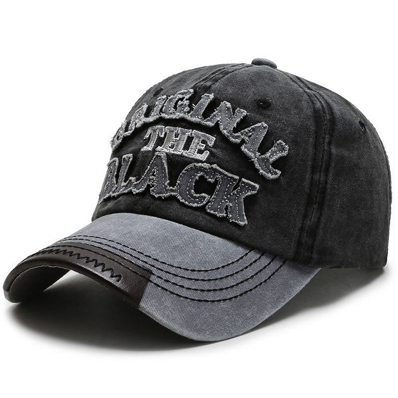 Originale schwarze Retro-Baseballkappe mit kontrastierender Buchstabenstickerei - Stil Nr. 6 - Verstellbar (22''-23 5/8'') - image 9