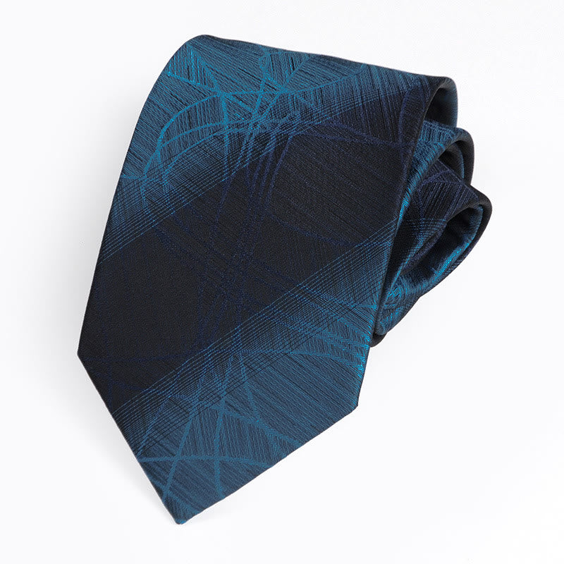 Luxuriöse Herren-Krawatte mit Farbverlauf und Jacquardmuster - Blau - image 2