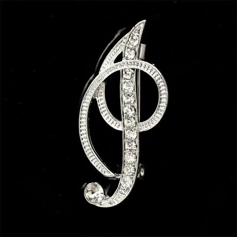 Brosche mit Diamantenbesatz an Initialen aus Gold und Silber - Silber - ICH - image 31