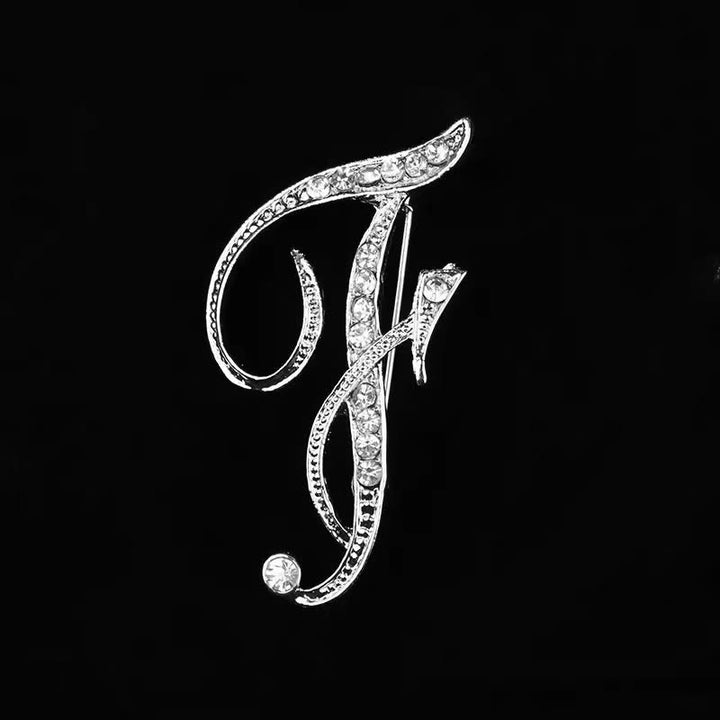 Brosche mit Diamantenbesatz an Initialen aus Gold und Silber - Silber - F - image 28