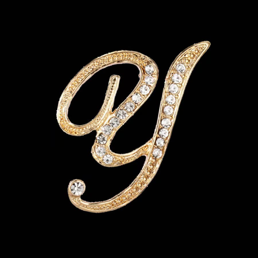 Brosche mit Diamantenbesatz an Initialen aus Gold und Silber - Golden - Y - image 22