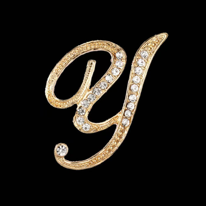 Brosche mit Diamantenbesatz an Initialen aus Gold und Silber - Golden - Y - image 22