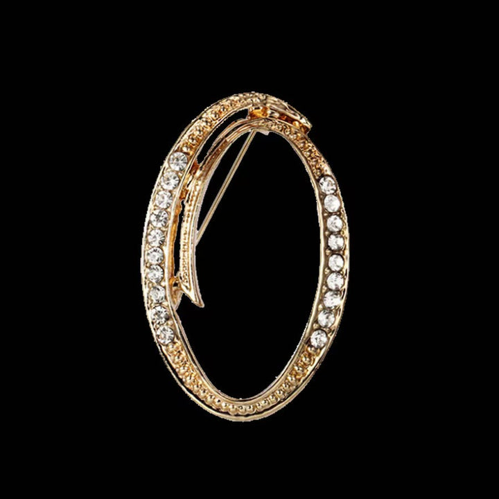 Brosche mit Diamantenbesatz an Initialen aus Gold und Silber - Golden - O - image 12