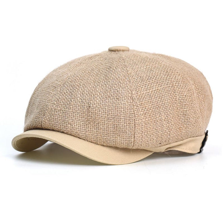 Künstlerische, atmungsaktive, achteckige Baskenmütze im britischen Retro-Stil - Khaki - Verstellbar (ca. 21 5/8"-23 1/4") - image 0
