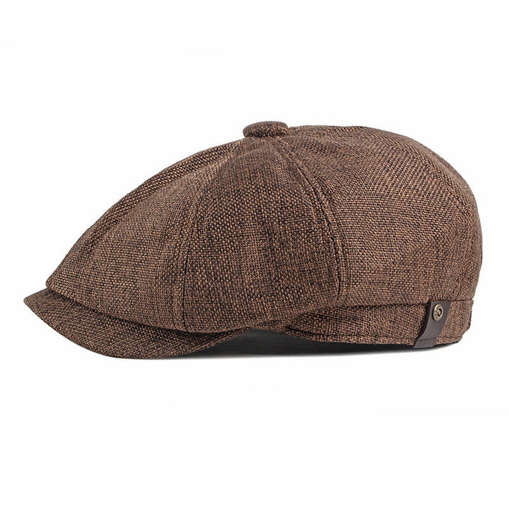 Einfarbige Sommer-Baskenmütze im britischen Retro-Stil - Kaffee - Verstellbar (22"-24") - image 4