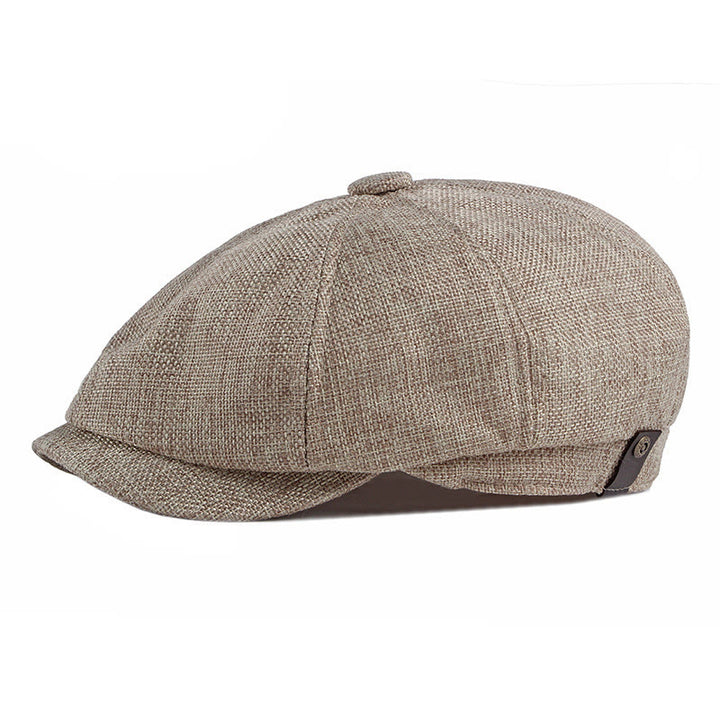 Einfarbige Sommer-Baskenmütze im britischen Retro-Stil - Khaki - Verstellbar (22"-24") - image 6