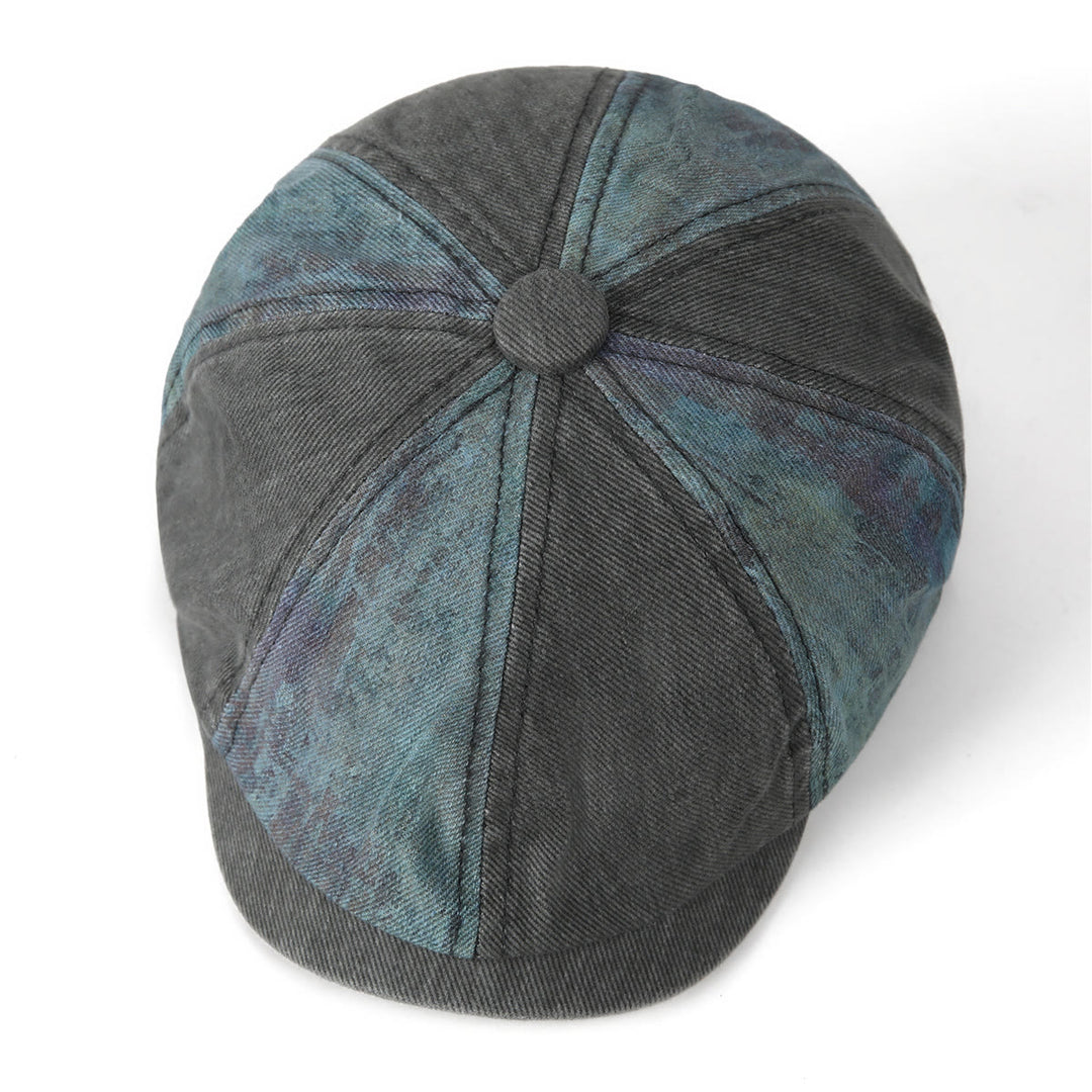 Vintage-Künstler-Baskenmütze im Batik-Patchwork-Stil - image 2