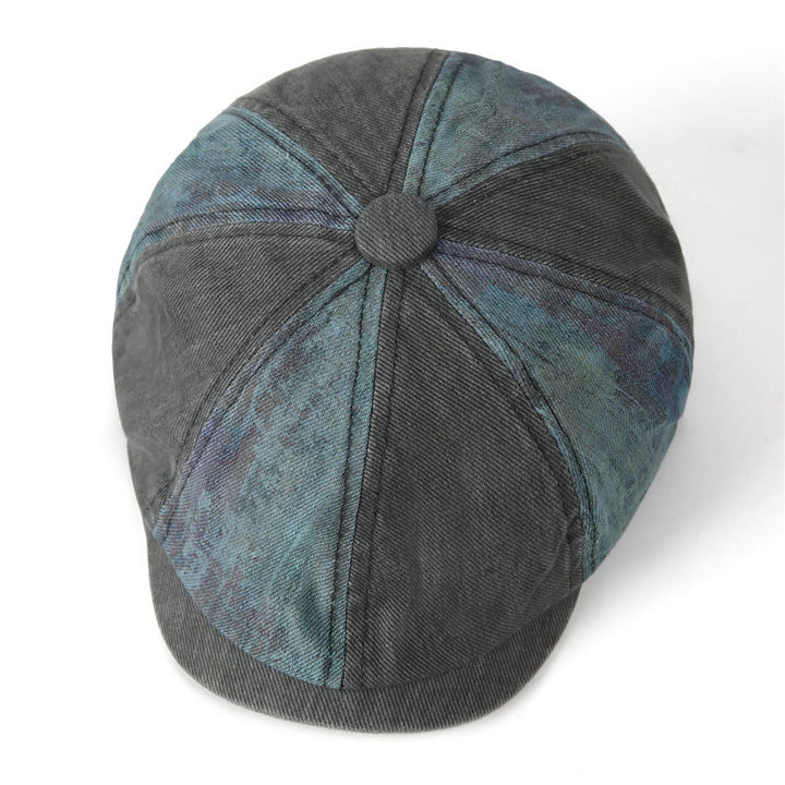 Vintage-Künstler-Baskenmütze im Batik-Patchwork-Stil - image 2
