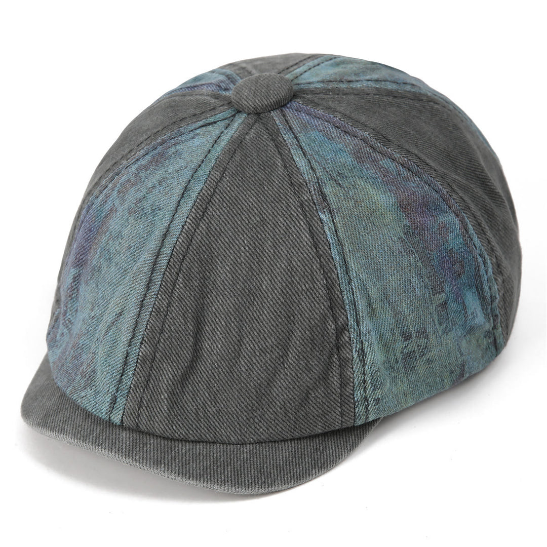 Vintage-Künstler-Baskenmütze im Batik-Patchwork-Stil - image 1