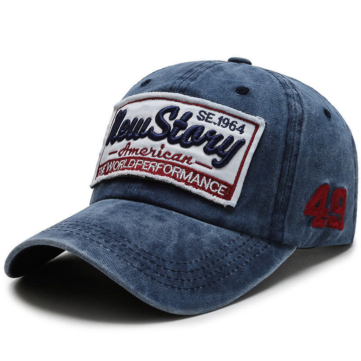 Baseballkappe aus gewaschener Baumwolle mit aufgesticktem Patch von New Story - Blau - Verstellbar (22''-23 5/8'') - image 7