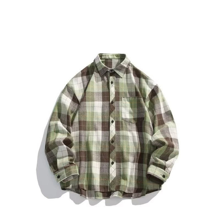 Herren-Retro-Western-Cowboyhemd mit Karomuster und langen Ärmeln - Grün - 3XL - image 5