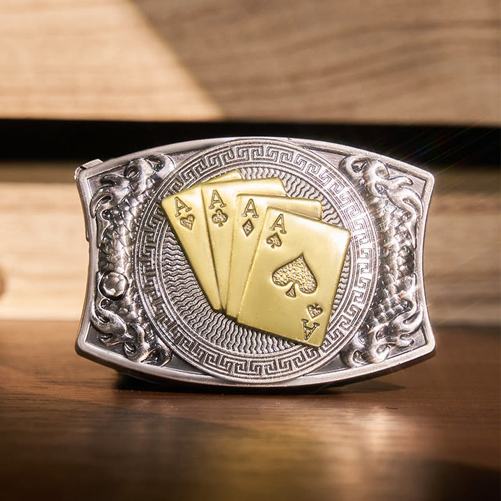 Herren DIY Gold Poker Verstecktes Klappmesser Ledergürtel - Gold Poker - Ohne Gürtel - Nicht im Lieferumfang enthaltener Gürtel - image 0