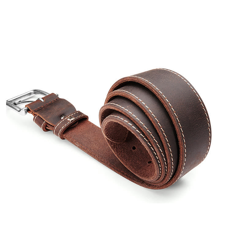 Vintage-Ledergürtel mit Kontrastnähten, robust und strapazierfähig - image 1