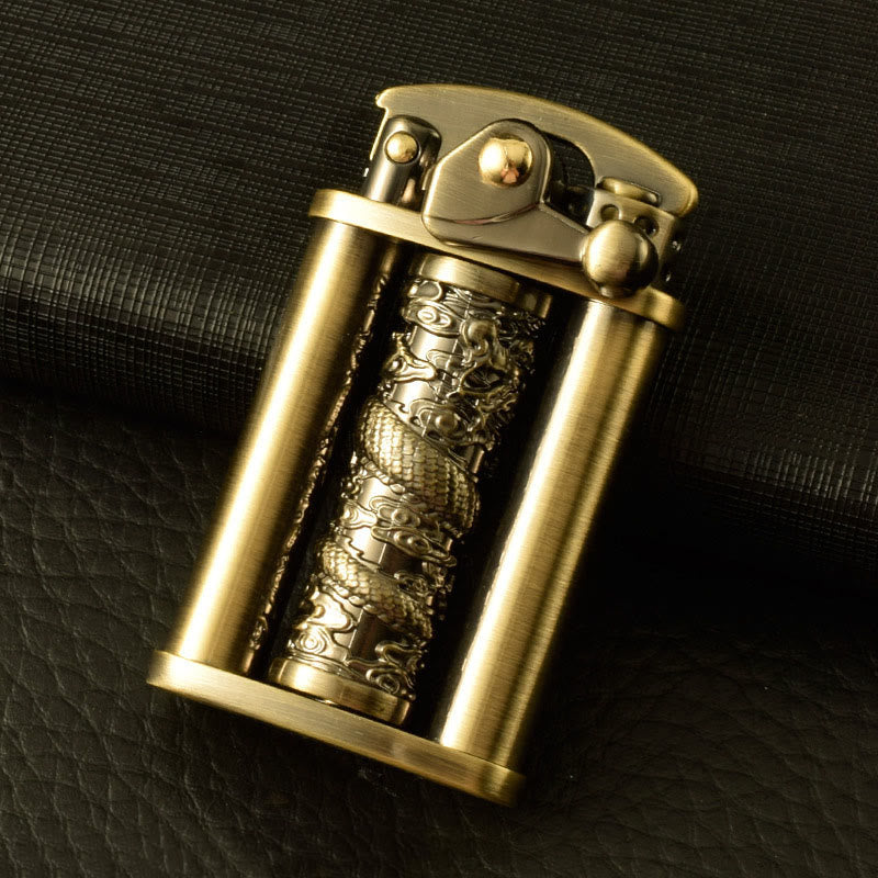 Kreatives Feuerzeug aus Metall in Form einer rollenden Blume mit goldenem Drachenmotiv - Stil Nr. 5 - image 6