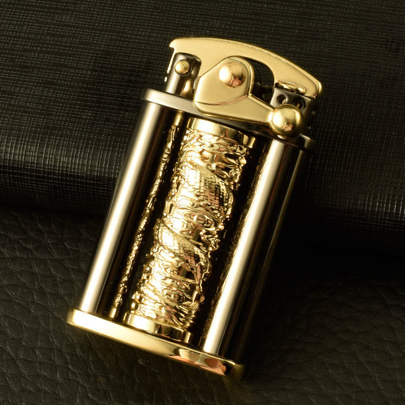Kreatives Feuerzeug aus Metall in Form einer rollenden Blume mit goldenem Drachenmotiv - Stil Nr. 3 - image 4