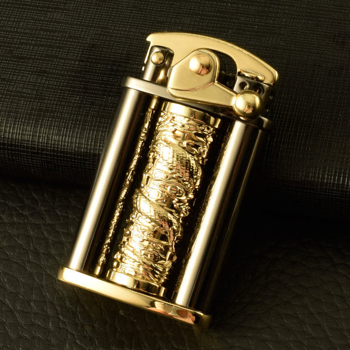 Kreatives Feuerzeug aus Metall in Form einer rollenden Blume mit goldenem Drachenmotiv - Stil Nr. 3 - image 4