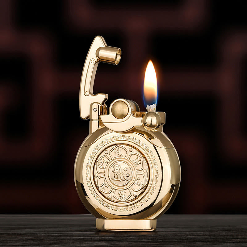 Sechs-Zeichen-Mantra-Wipphebelzündung Kerosinfeuerzeug - Golden - image 0