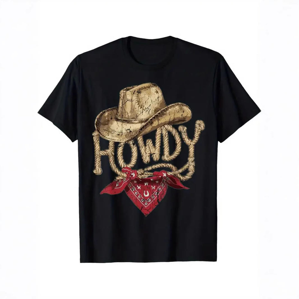 Herren-T-Shirt im Vintage-Western-Stil mit Aufdruck „Howdy Cowboy“ - image 1