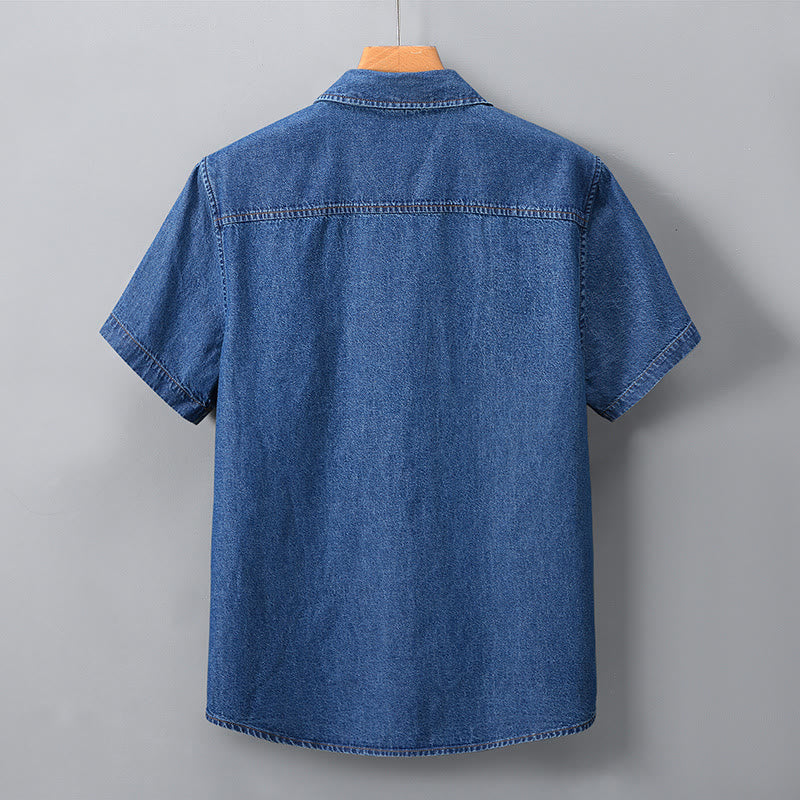 Klassisches Retro-Jeanshemd für Herren mit zwei Taschen - image 3