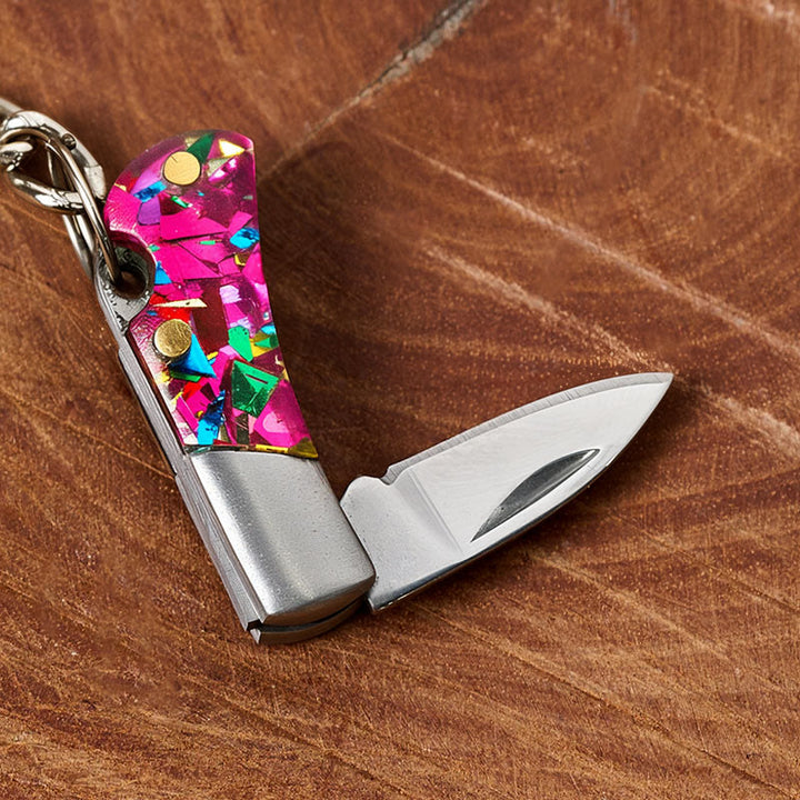 Anhänger mit Westernblumen-Bullhead-Motiv, Klappmesser-Schlüsselanhänger - image 5