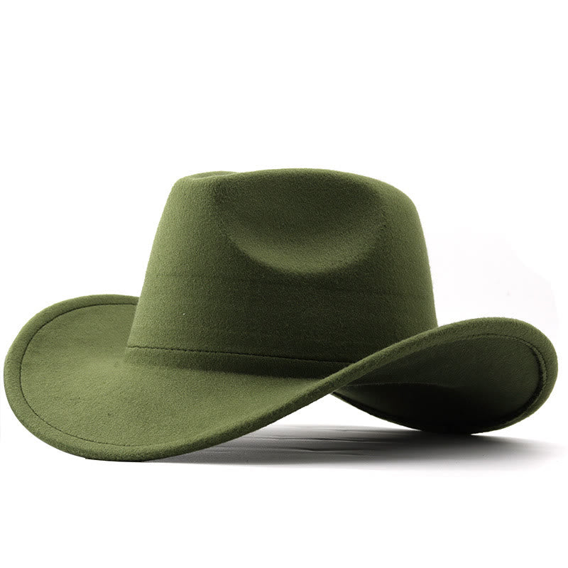 Cowboyhut im Westernstil für Erwachsene und Kinder, einfarbig - Erwachsene - Armeegrün - L (23 1/4"-23 5/8") - image 10