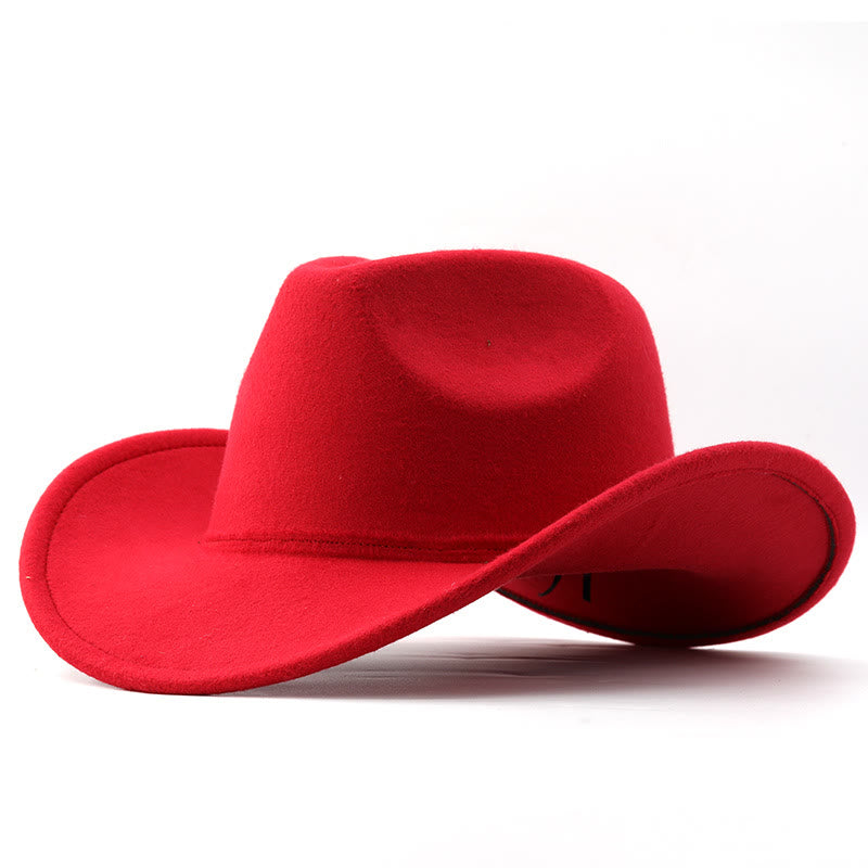 Cowboyhut im Westernstil für Erwachsene und Kinder, einfarbig - Erwachsene - Rot - L (23 1/4"-23 5/8") - image 8
