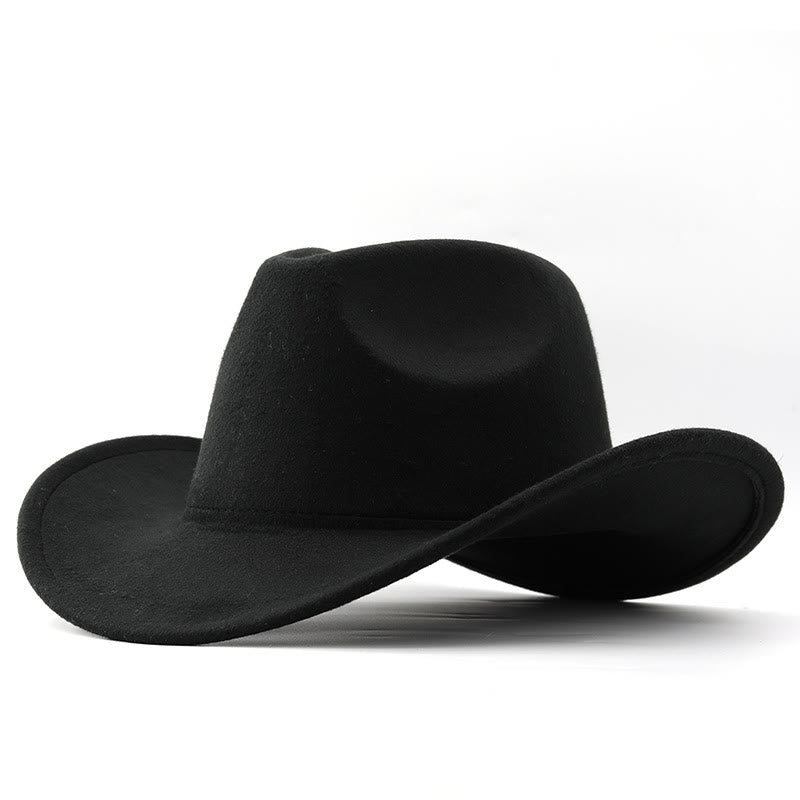 Cowboyhut im Westernstil für Erwachsene und Kinder, einfarbig - Erwachsene - Schwarz - L (23 1/4"-23 5/8") - image 5