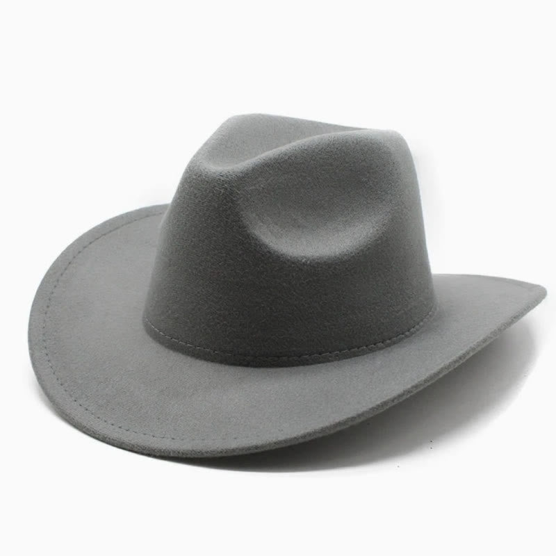 Cowboyhut im Westernstil für Erwachsene und Kinder, einfarbig - Erwachsene - Grau - L (23 1/4"-23 5/8") - image 4