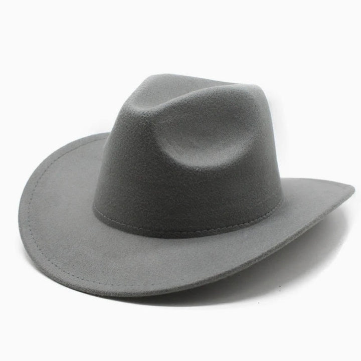 Cowboyhut im Westernstil für Erwachsene und Kinder, einfarbig - Erwachsene - Grau - L (23 1/4"-23 5/8") - image 4