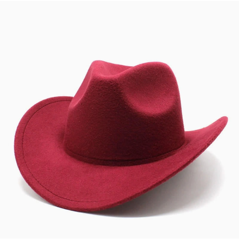 Cowboyhut im Westernstil für Erwachsene und Kinder, einfarbig - Erwachsene - Wein - L (23 1/4"-23 5/8") - image 3