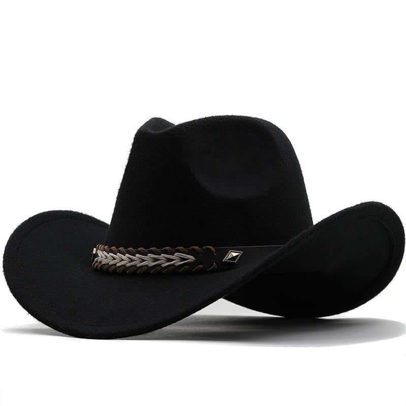 Western-Cowboyhut aus Wolle mit breitem Gürtel für Paare - Schwarz - M (22"-22 7/8") - image 3