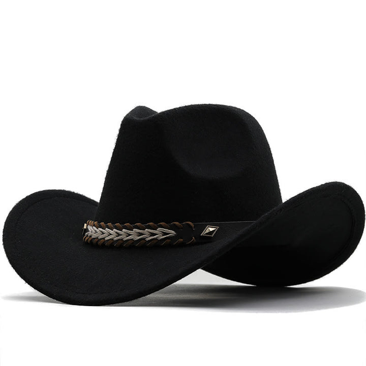 Western-Cowboyhut aus Wolle mit breitem Gürtel für Paare - Schwarz - M (22"-22 7/8") - image 3