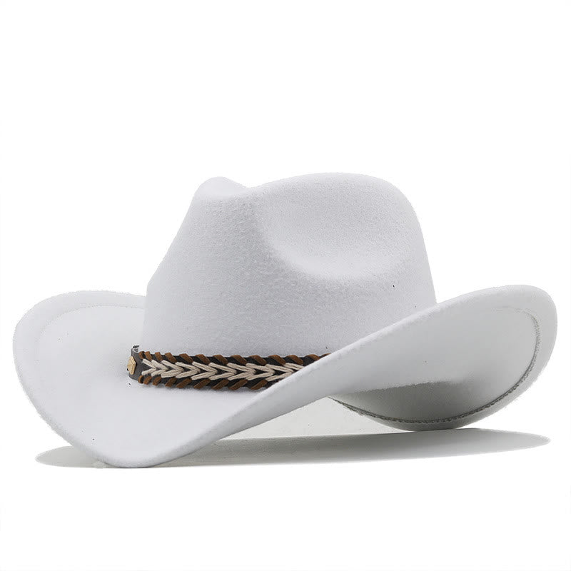 Western-Cowboyhut aus Wolle mit breitem Gürtel für Paare - Weiß - M (22"-22 7/8") - image 11