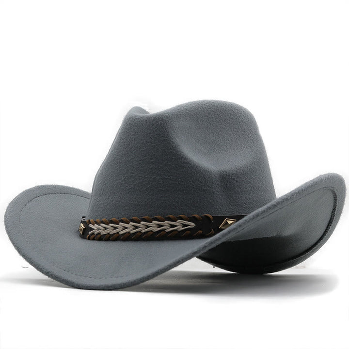 Western-Cowboyhut aus Wolle mit breitem Gürtel für Paare - Grau - M (22"-22 7/8") - image 2