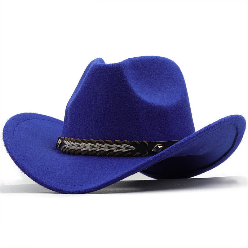 Western-Cowboyhut aus Wolle mit breitem Gürtel für Paare - Königsblau - M (22"-22 7/8") - image 10