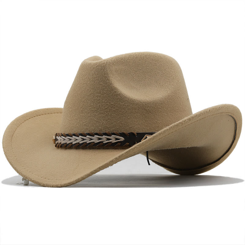 Western-Cowboyhut aus Wolle mit breitem Gürtel für Paare - Kamel - M (22"-22 7/8") - image 5