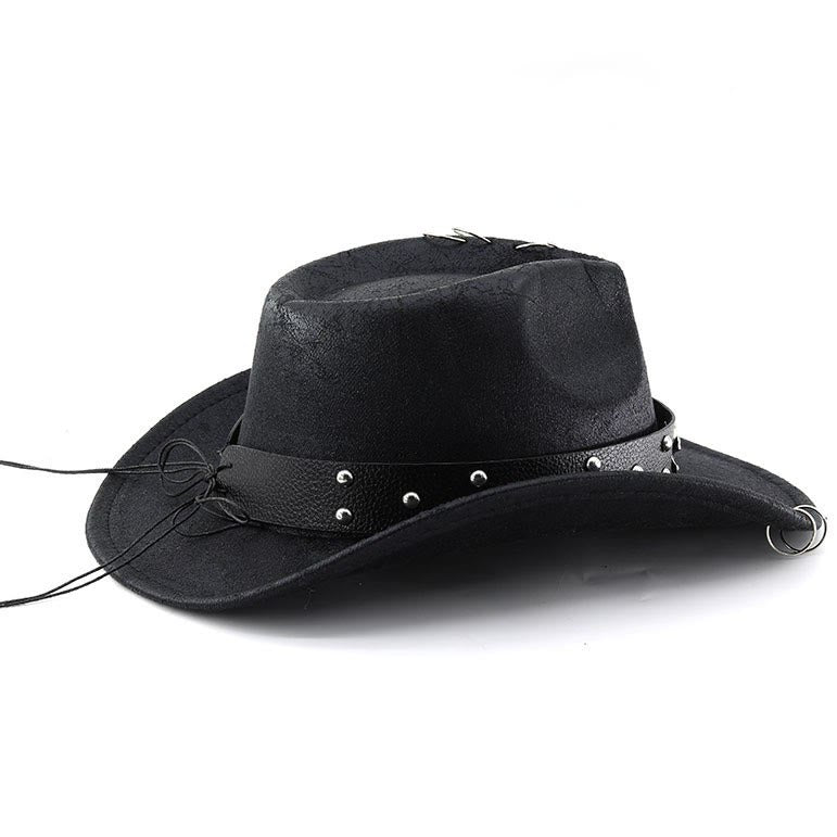 Party Totenkopf-Dekoration Unisex Cowboyhut aus PU-Leder - image 2