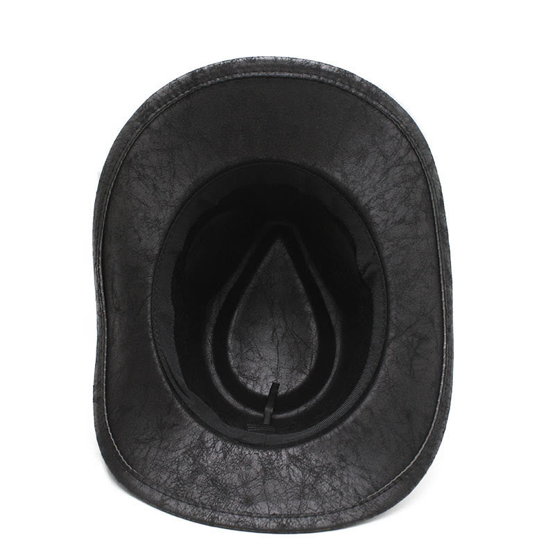 Party Totenkopf-Dekoration Unisex Cowboyhut aus PU-Leder - image 4