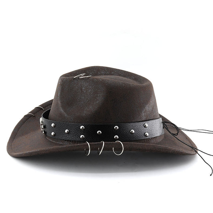 Party Totenkopf-Dekoration Unisex Cowboyhut aus PU-Leder - image 7