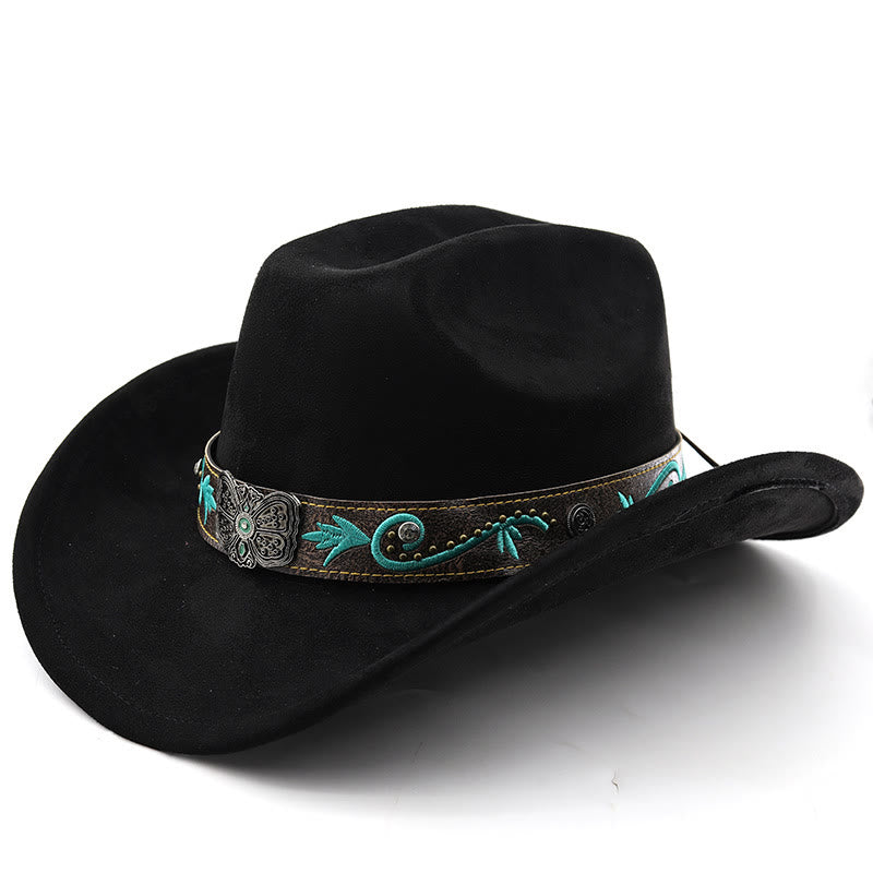 Vintage Sommer Western Cowboyhut mit breiter Krempe - Schwarz - M (22"-22 7/8") - image 12