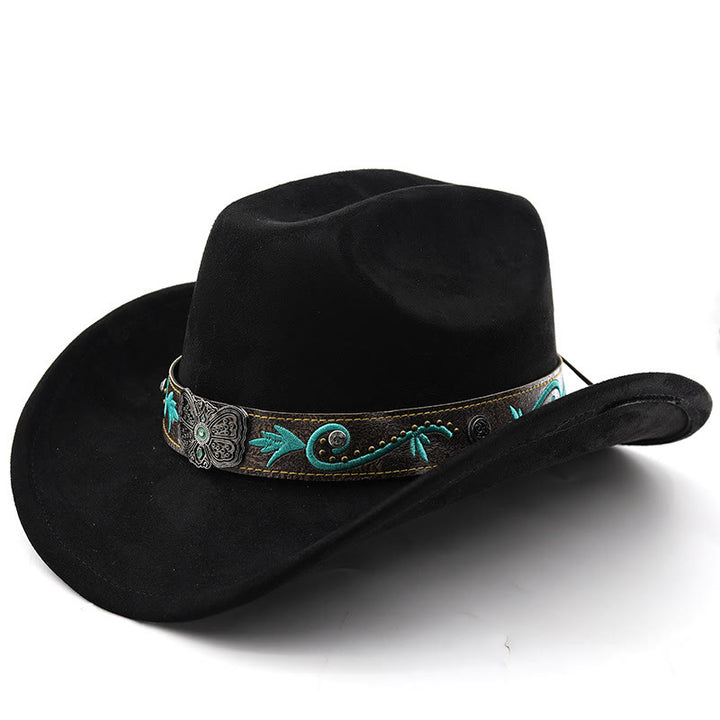 Vintage Sommer Western Cowboyhut mit breiter Krempe - Schwarz - M (22"-22 7/8") - image 12